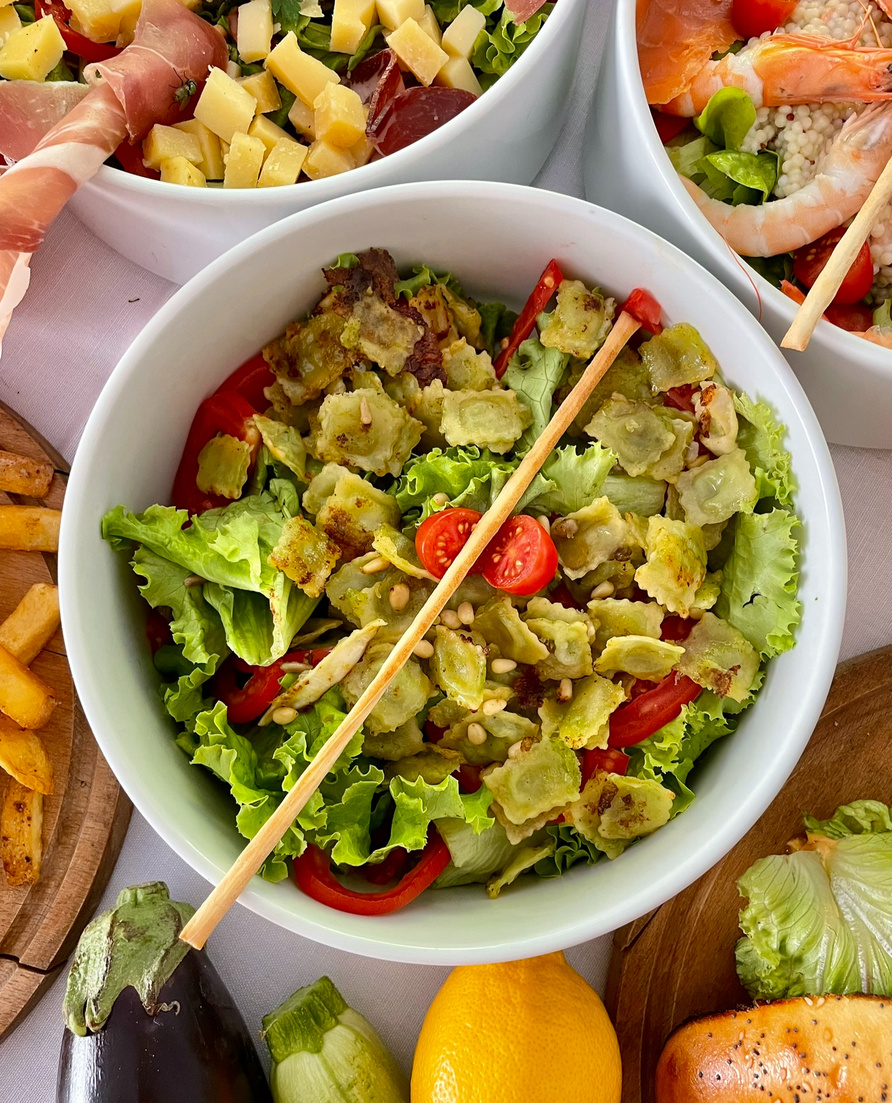 Salade tiède de ravioles